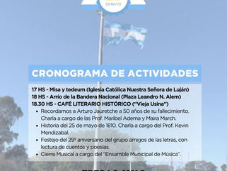 TRES LOMAS: CRONOGRAMA DE ACTIVIDADES POR UN NUEVO ANIVERSARIO DE LA PATRIA