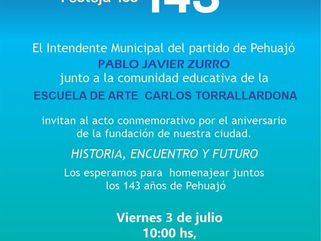 ACTO PROTOCOLAR POR EL 143° ANIVERSARIO DE PEHUAJÓ