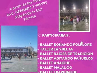 ENCUENTRO POR EL DÍA DEL BAILARÍN FOLCLÓRICO, ESTE DOMINGO (14) EN EL PLAYÓN DE LA ESCUELA TÉCNICA
