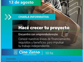PEHUAJÓ: CHARLA INFORMATIVA SOBRE LÍNEAS DE FINANCIAMIENTO PARA EMPRENDEDORES