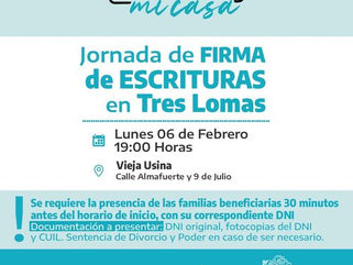 MÁS FAMILIAS TRESLOMENSES FIRMARÁN LA ESCRITURA DE SU VIVIENDALa Dirección de Asuntos Legales, depe