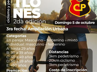 II CAMPEONATO DE DUATLONES: LA TERCERA FECHA SE DISPUTARÁ EL DOMINGO 5 DE OCTUBRE DESDE LA AMPLIACIÓN URBANA