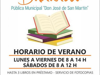 DAIREAUX: NUEVO HORARIO PARA LA BIBLIOTECA PUBLICA MUNICIPAL