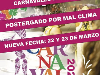 POR PRONÓSTICO DE MAL CLIMA, SE POSTERGAN LOS CARNAVALES DEROENSES
