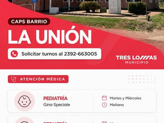 TRES LOMAS: HORARIOS Y PROFESIONALES DE LOS C.A.P.S. DEL DISTRITO