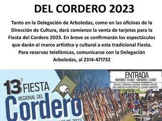 SE VIENE LA 13° FIESTA REGIONAL DEL CORDERO EN ARBOLEDAS