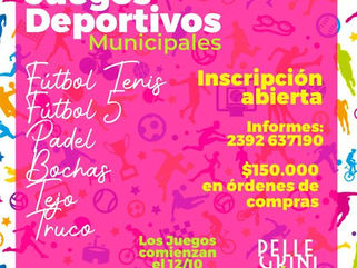 PELLEGRINI ABRE LA INSCRIPCIÓN PARA LOS JUEGOS DEPORTIVOS MUNICIPALES