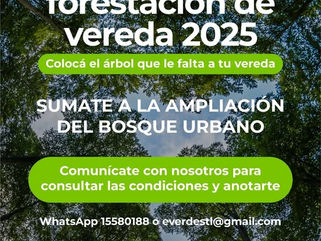CAMPAÑA DE ARBOLADO 2025 EN TRENQUE LAUQUEN: LOS INTERESADOS/AS EN ANOTARSE TIENEN TIEMPO HASTA EL VIERNES 15 DE AGOSTO