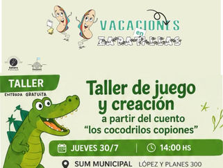 PEHUAJÓ - VACACIONES EN ZAPATILLAS: TALLER DE JUEGO Y CREACIÓN