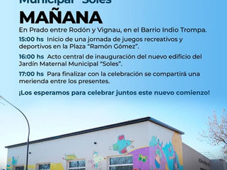 EL MUNICIPIO INAUGURA ESTE MARTES EL NUEVO EDIFICIO DEL JARDÍN MATERNAL SOLES EN EL BARRIO INDIO TROMPA
