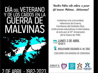 DAIREAUX: ACTO POR EL DÍA DEL VETERANO Y DE LOS CAIDOS EN LA GUERRA DE MALVINAS