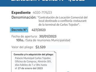 LLAMADO A LICITACIÓN PÚBLICA PARA LA CONTRATACIÓN DE LOCAL COMERCIAL EN LA TERMINAL DE ÓMNIBUS