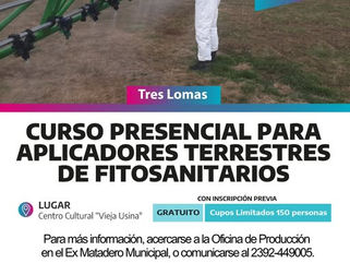 TRES LOMAS: CURSO PRESENCIAL PARA APLICADORES TERRESTRES DE FITOSANITARIOS