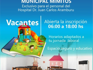PEHUAJÓ: SE ENCUENTRA ABIERTA LA INSCRIPCIÓN AL JARDÍN MATERNAL "MIMITOS" PARA PERSONAL DEL HOSPITAL