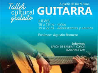 TALLER DE GUITARRA EN PEHUAJÓ , A CARGO DEL PROFESOR AGUSTÍN ROMERO