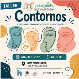 PROPUESTA DE VACACIONES EN ZAPATILLAS EN PEHUAJÓ: LLEGA UN TALLER DE ROSTROS Y COLLAGE PARA TODA LA FAMILIA