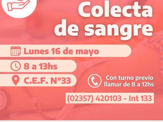 NUEVA COLECTA DE SANGRE EN CARLOS TEJEDOR