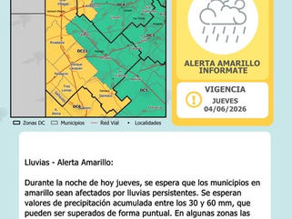 ALERTA AMARILLA POR LLUVIAS PARA EL DISTRITO DE TRENQUE LAUQUEN