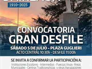 CONVOCATORIA A INSTITUCIONES PARA PARTICIPAR DEL DESFILE DEL 115° ANIVERSARIO DE DAIREAUX