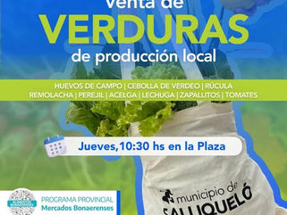 SALLIQUELÓ: ESTE JUEVES, DESDE LAS 10.30 HORAS, VENTA DE VERDURAS DE PRODUCCIÓN LOCAL EN LA PLAZA PRINCIPAL