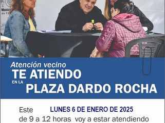 PEHUAJÓ: EL INTENDENTE ATENDERÁ CONSULTAS DE VECINOS EN LA PLAZA PRINCIPAL, EL LUNES 6 DE ENERO
