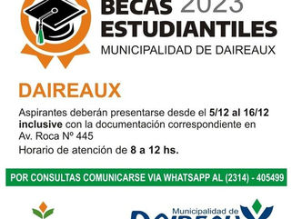 BECAS ESTUDIANTILES 2023 EN EL DISTRITO DE DAIREAUX