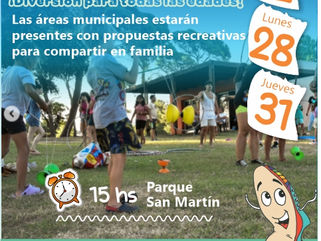 PEHUAJÓ: ACTIVIDADES EN EL PARQUE SAN MARTÍN, HOY DESDE LAS 15 HORAS