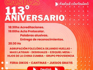 ESTE DOMINGO CASBAS CELEBRA SU 113° ANIVERSARIO