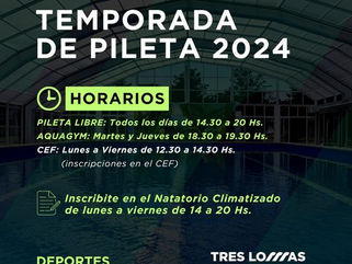 TRES LOMAS: YA ESTÁ EN MARCHA LA TEMPORADA DE PILETA 2024