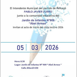 PEHUAJÓ: ESTE JUEVES SE REALIZARÁ EL ACTO OFICIAL DE INICIO DE CICLO LECTIVO 2026