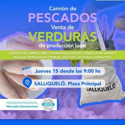 SALLIQUELÓ: ESTE JUEVES, DESDE LAS 9.00 HORAS, VENTA DE VERDURAS DE PRODUCCIÓN LOCAL EN LA PLAZA PRINCIPAL Y CAMIÓN DE PESCADOS