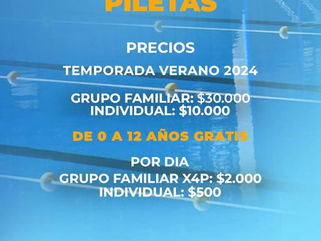 PELLEGRINI: VALORES PARA LA TEMPORADA VERANO 2024 EN EL COMPLEJO DE PILETAS