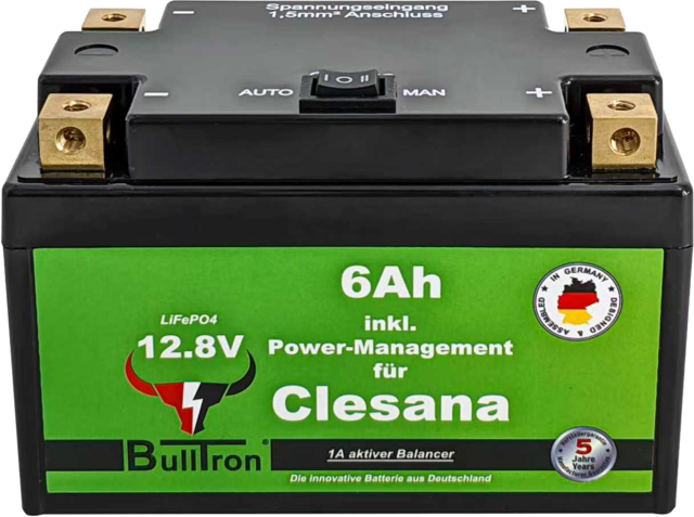 Batterie 6 Ah BullTron mit 30 A Kurzzeitstrom, Power Management