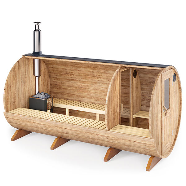 Thumbnail: Outdoor Barrel Sauna - 4m (8 Persons with Dressing Room)