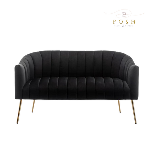 Black Velvet Loveseat | posheventsandrentals