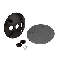 4 in. Round Metal Weatherproof Lamp Holder Cover with (3) 1/2 in. Holes