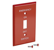1-Gang Emergency Toggle Standard Metal Wall Plate (Smooth Finish)