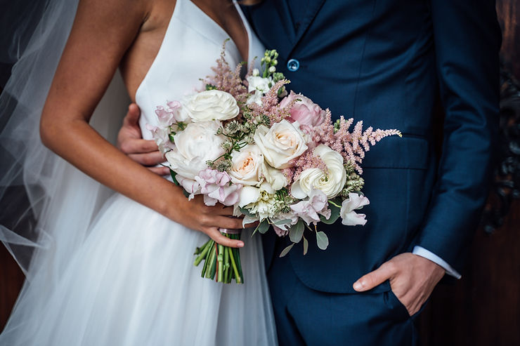 tan woman on her wedding day