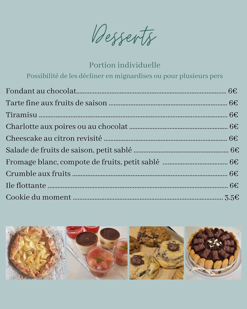 CARTE DESSERTS 2026