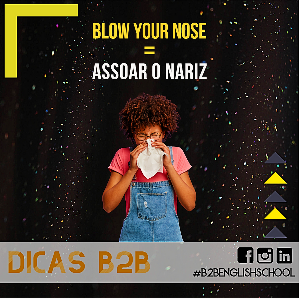 Dicas de Inglês da B2B: como dizer ASSOAR O NARIZ, em inglês?