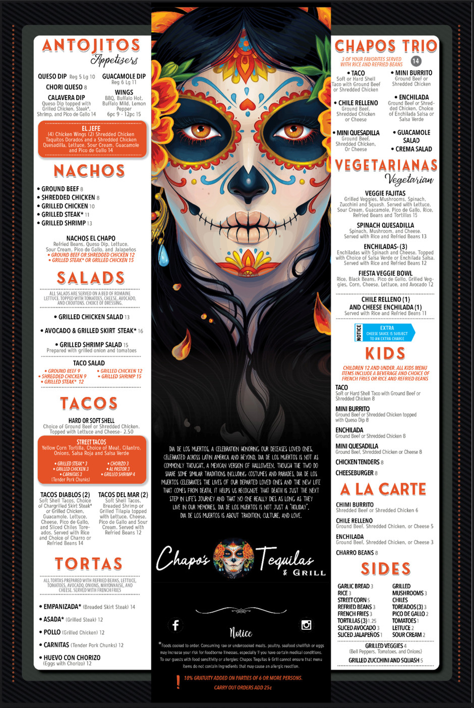 Our Menu Chapo's Tequilas & Grill
