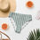 Thumbnail: Beauty Marks Dusty Blue Stripe Recycled High-Waisted Bikini Bottom