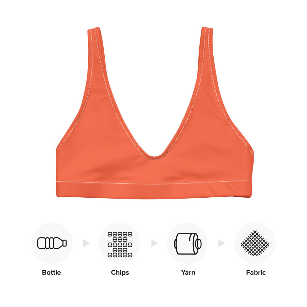 Thumbnail: Orange Citrus Lavender Recycled Padded Bikini Top 