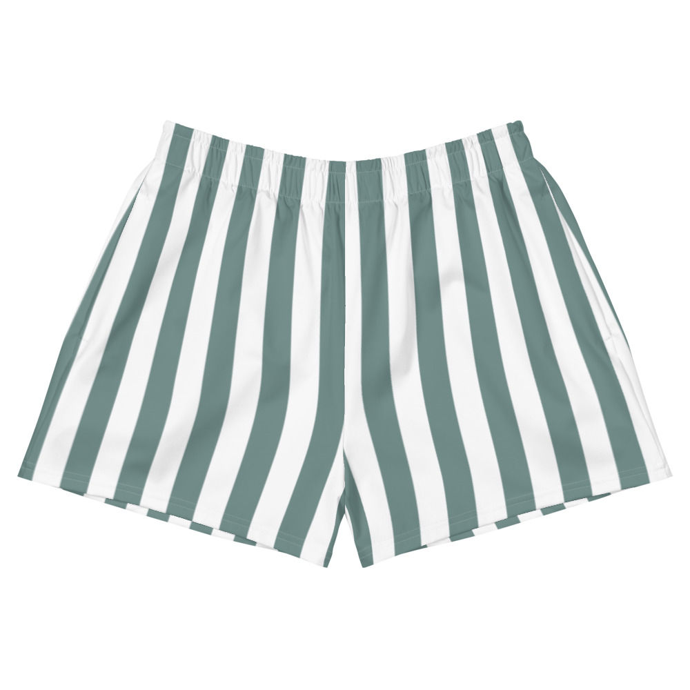 Sage Stripe Women's Athletic Shorts