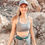 Thumbnail: Green Painted Padded Sports Bra