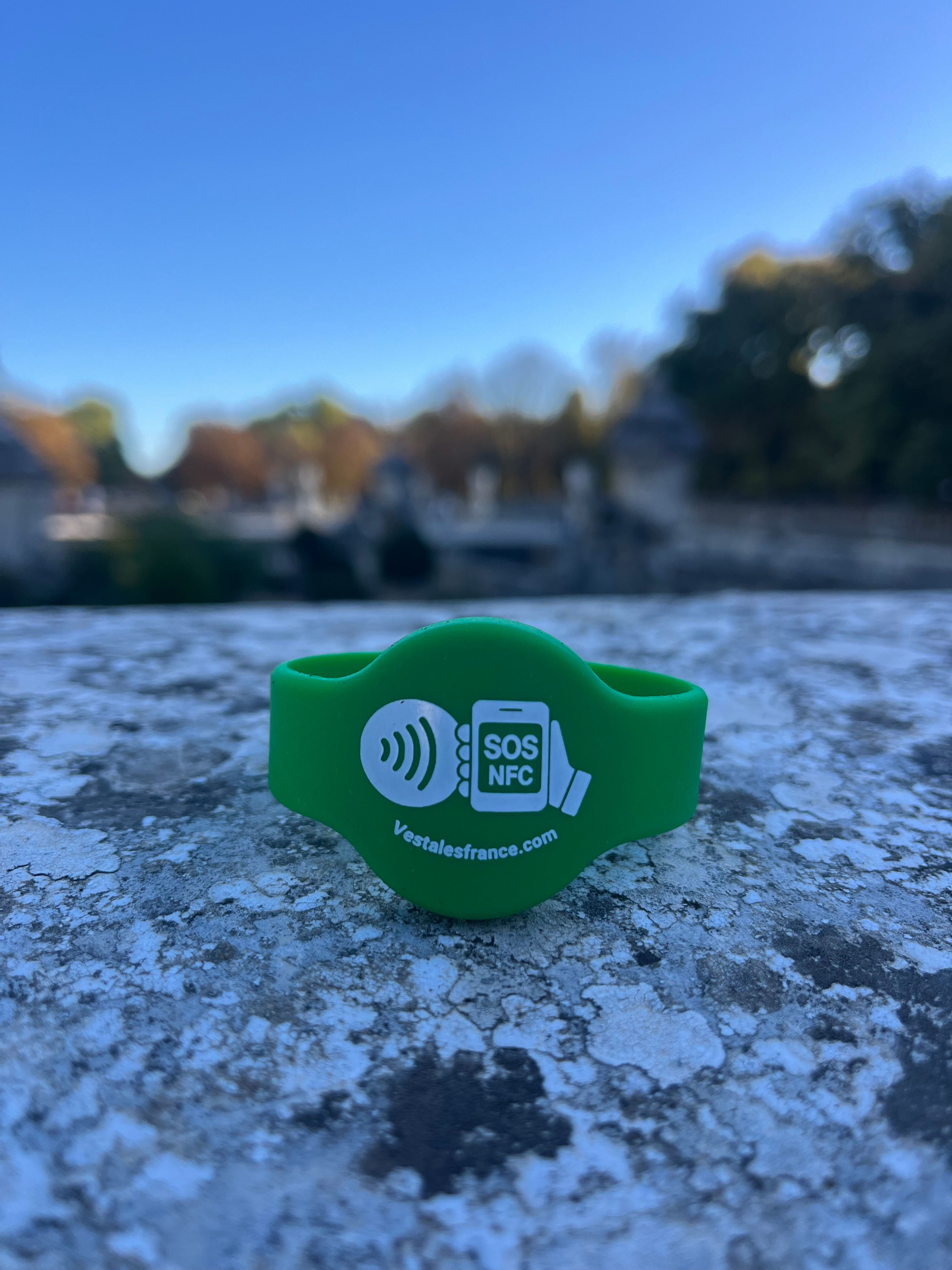 Bracelet SOS NFC VESTALES Vert taille S ou M