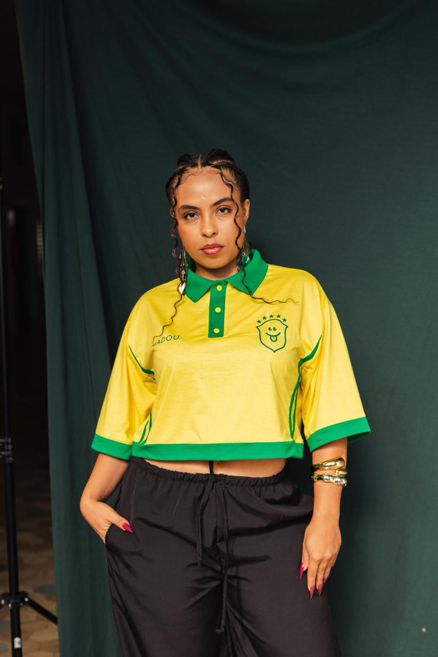 Camisa Brasil CROPPED + Madou + Lambe Lambe