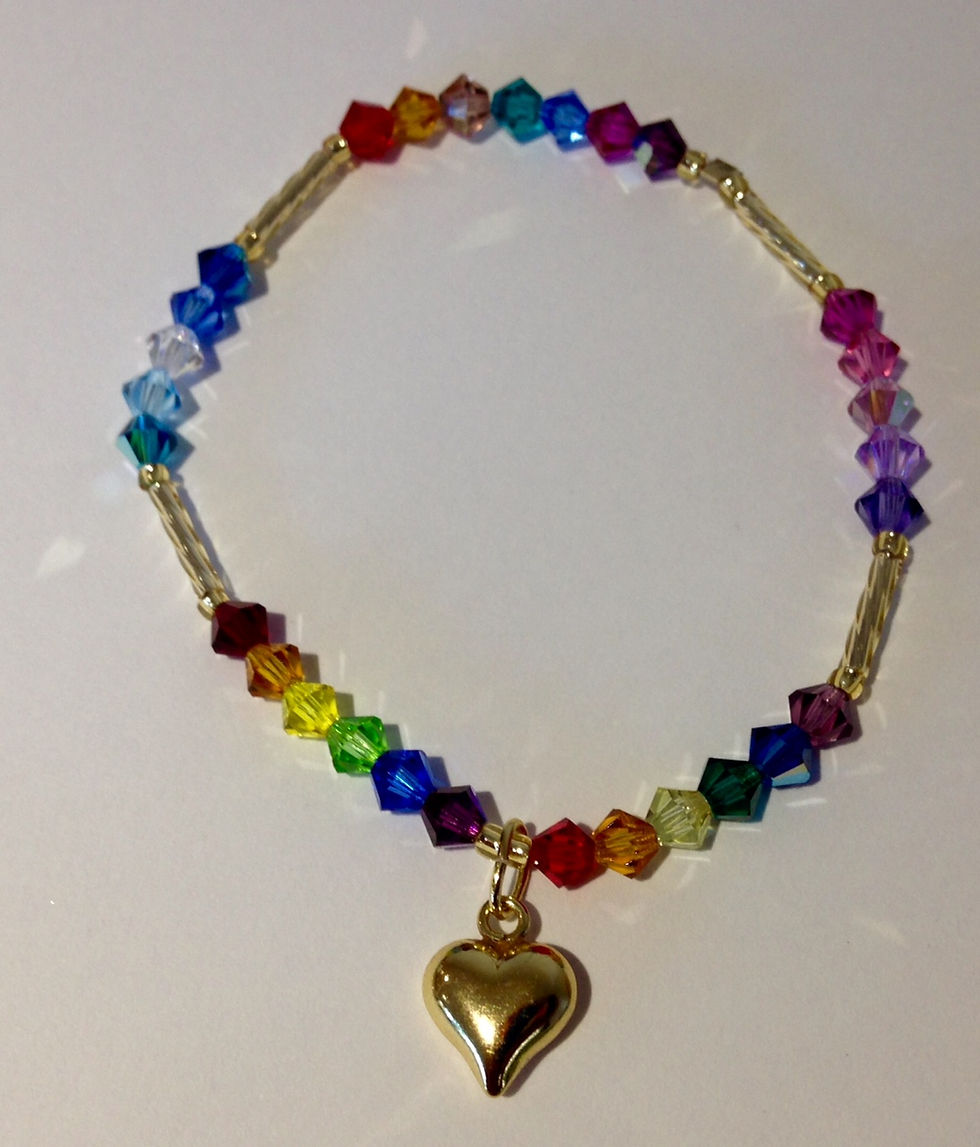 Thumbnail: Crystal bracelet with heart charm