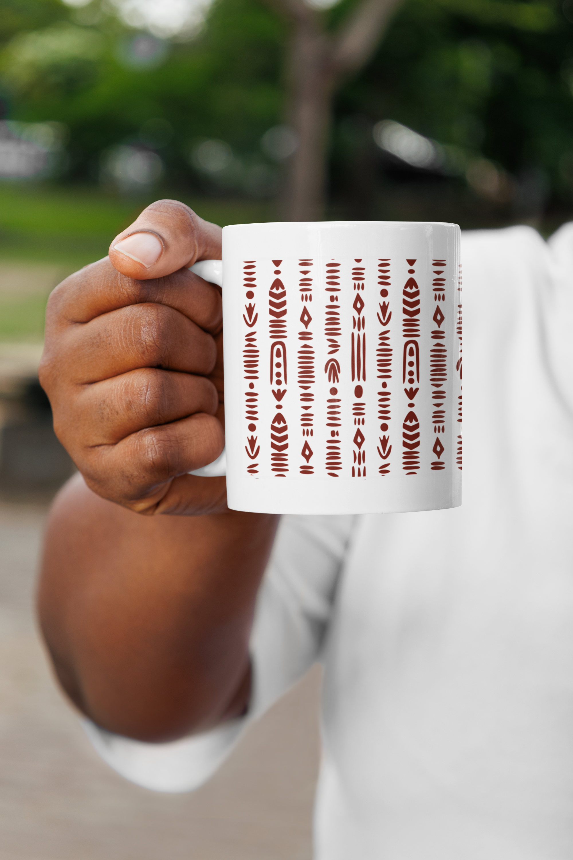 Mug minimaliste - Bogolan marron (Collection MyWax)
