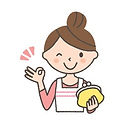 お財布を持つ主婦のロゴ